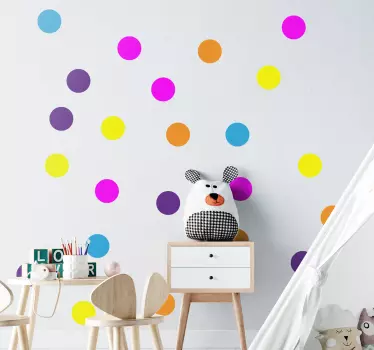Adesivo geometrico disposizioni di punti vivaci - TenStickers