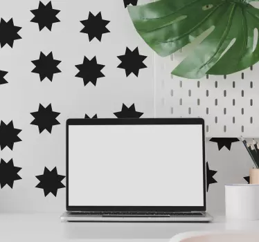 Adesivo geometrico forme stelle nere - TenStickers