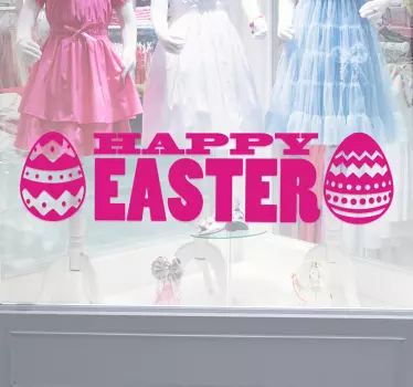 Adesivo Happy Easter Uova - TenStickers