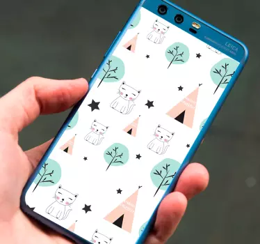 Adesivo Huawei adorabile motivo a gatto - TenStickers