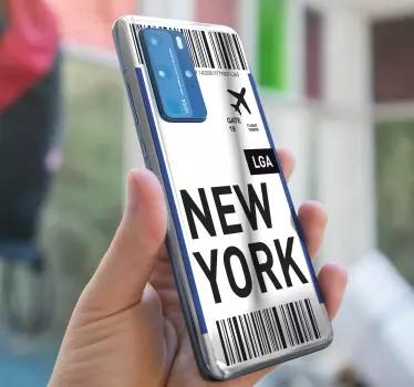 Adesivo huawei biglietto aereo new york - TenStickers