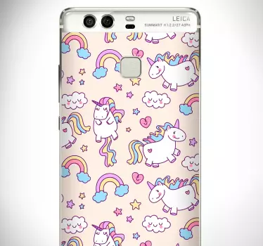 Adesivo huawei creature mitologiche e arcobaleni colorati - TenStickers
