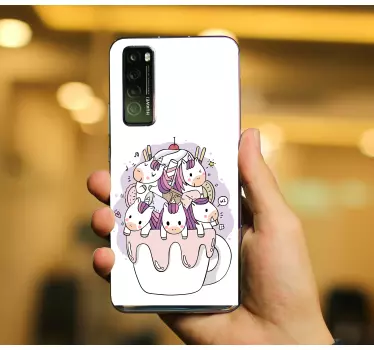 Adesivo huawei delizia cupcake unicorno - TenStickers