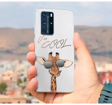 Adesivo huawei giraffa con occhiali da sole - TenStickers