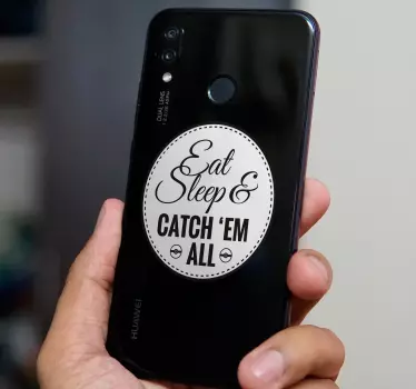Adesivo Huawei mangia, dormi e catturali tutti - TenStickers