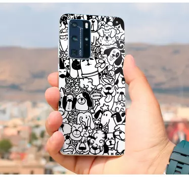 Adesivo huawei motivi di cani fantasiosi - TenStickers