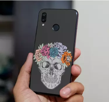 Adesivo Huawei motivo floreale del teschio - TenStickers