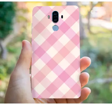 Adesivo huawei motivo scozzese rosa - TenStickers