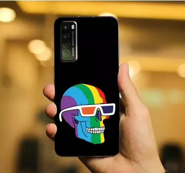 Adesivo Huawei teschio arcobaleno - TenStickers