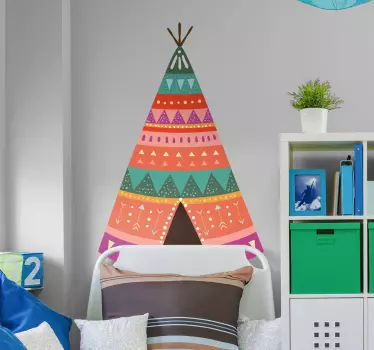 Adesivo infantile testata tenda indiana - TenStickers