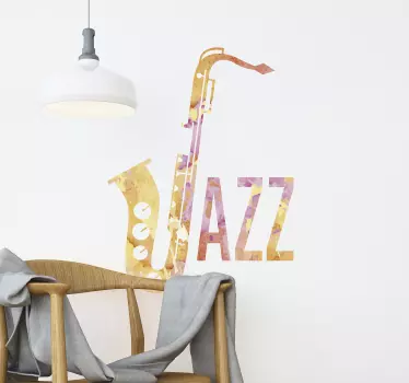 Sticker Jazz sassofono ad acquerello - TenStickers