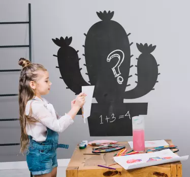 Adesivo lavagna affascinante sagoma di cactus - TenStickers