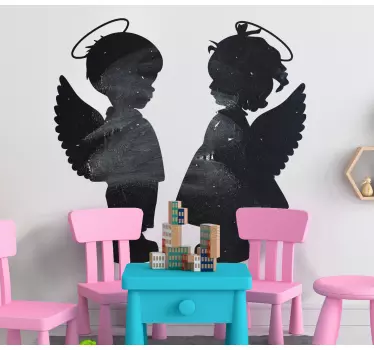 Adesivo lavagna coppia di sagome angeli - TenStickers