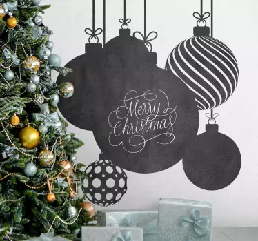 Adesivo lavagna decorazioni di natale sospese - TenStickers