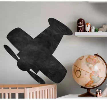 Adesivo lavagna design silhouette aereo - TenStickers