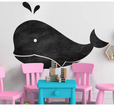 Adesivo lavagna design silhouette balena - TenStickers