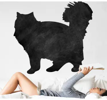 Adesivo lavagna design silhouette gatto - TenStickers