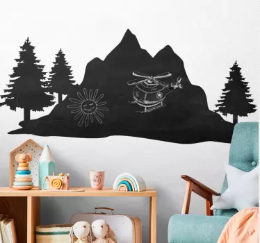 Adesivo lavagna scena selvaggia di montagna - TenStickers