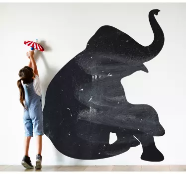 Adesivo lavagna silhouette di elefante - TenStickers