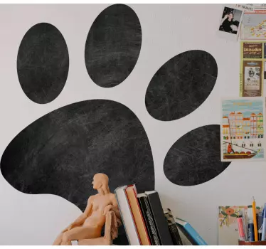 Adesivo lavagna silhouette impronta di zampa - TenStickers