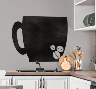 Adesivo lavagna silhouette tazza di caffè - TenStickers