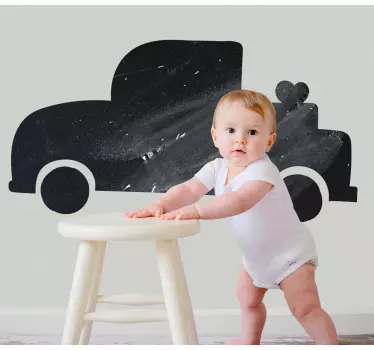 Adesivo lavagna silhouette veicolo classico - TenStickers