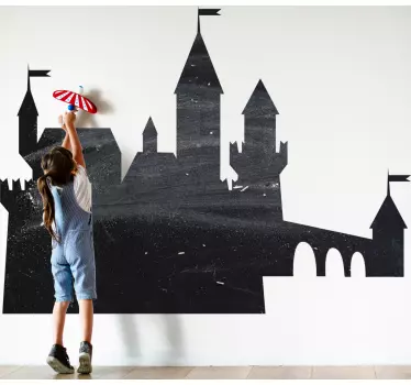 Adesivo lavagna tema castello fantastico - TenStickers