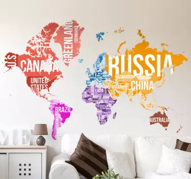 Adesivo mappa del mondo - TenStickers