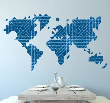 Adesivo mappamondo triangoli - TenStickers