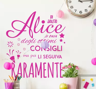 Sticker cameretta Alice nel paese delle meraviglie - TenStickers