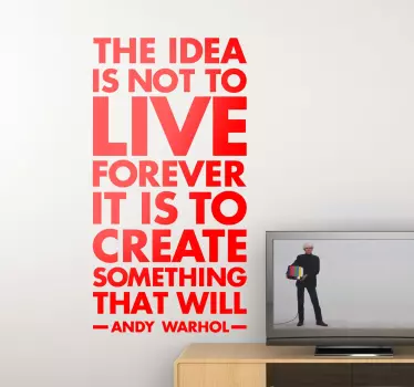 Adesivo murale Andy Warhol Live Forever - TenStickers