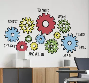Adesivo murale Azienda Ingranaggio - TenStickers