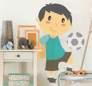 Adesivo murale bambino calciatore - TenStickers