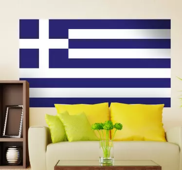 Adesivo murale bandiera Grecia - TenStickers