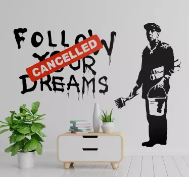 Disegno per pareti Banksy sogni cancellati - TenStickers