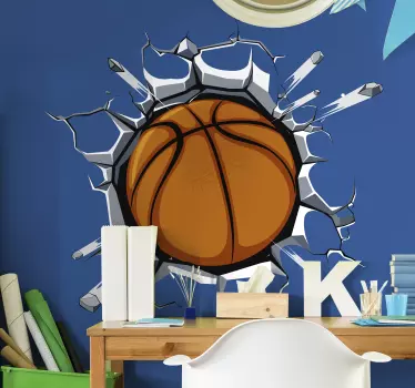 Sticker basket palla di  basket 3D - TenStickers