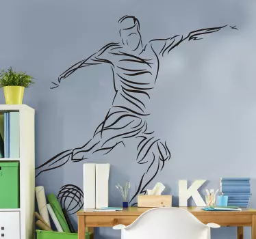 Disegno per pareti calciatore astratto - TenStickers