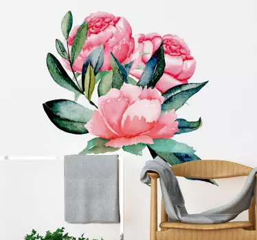 Adesivo murale fiori peonie - TenStickers