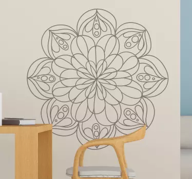 Adesivo murale mandala fiore - TenStickers