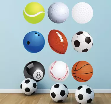 Adesivo murale collezione palle sport - TenStickers