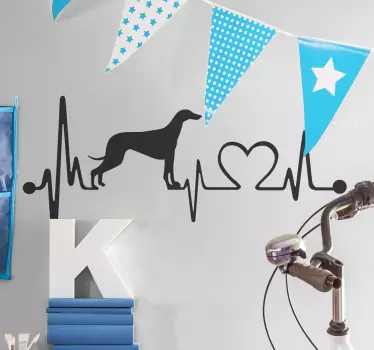 Adesivo murale cuore levriero - TenStickers