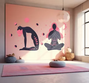 Adesivo figure di boho yoga - TenStickers