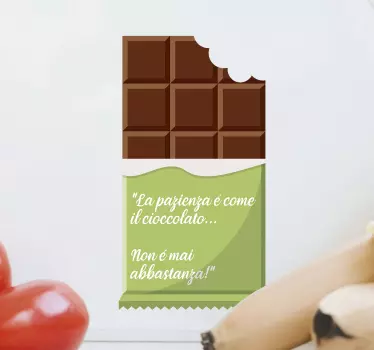 Disegno per pareti frase cioccolato - TenStickers