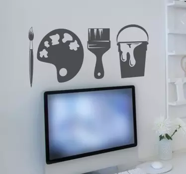 Adesivo murale icone pittura - TenStickers