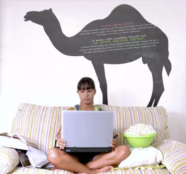 Adesivo murale lavagna cammello - TenStickers