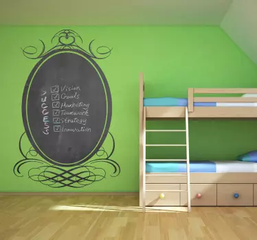 Adesivo murale lavagna cornice classica 1 - TenStickers