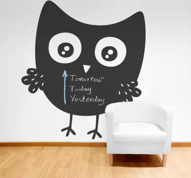Adesivo murale lavagna disegno gufo - TenStickers