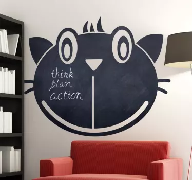 Adesivo murale lavagna muso di gatto - TenStickers