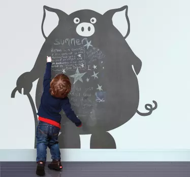 Adesivo murale lavagna porcello - TenStickers