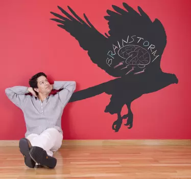 Adesivo murale lavagna silhouette aquila - TenStickers